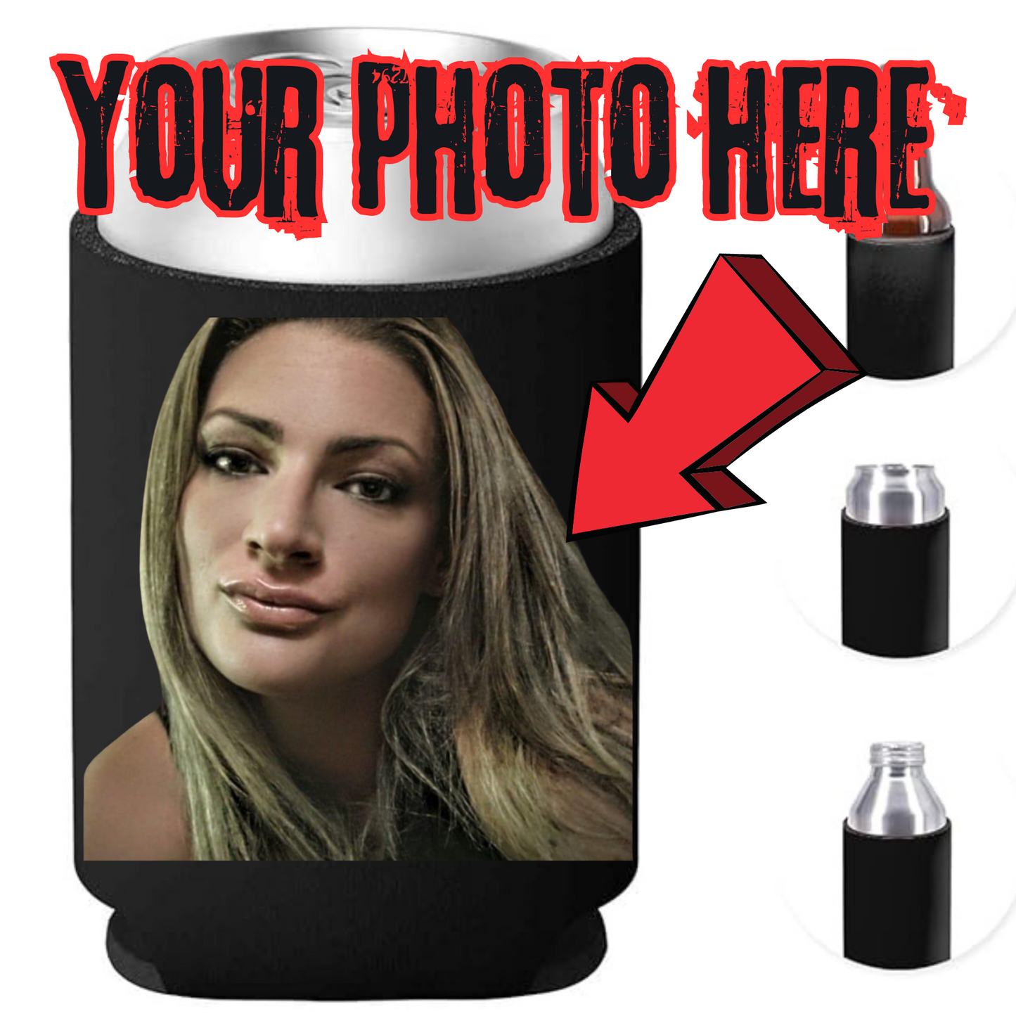 YOUR PHOTO on a Can Koozie, 7 colors to choose.