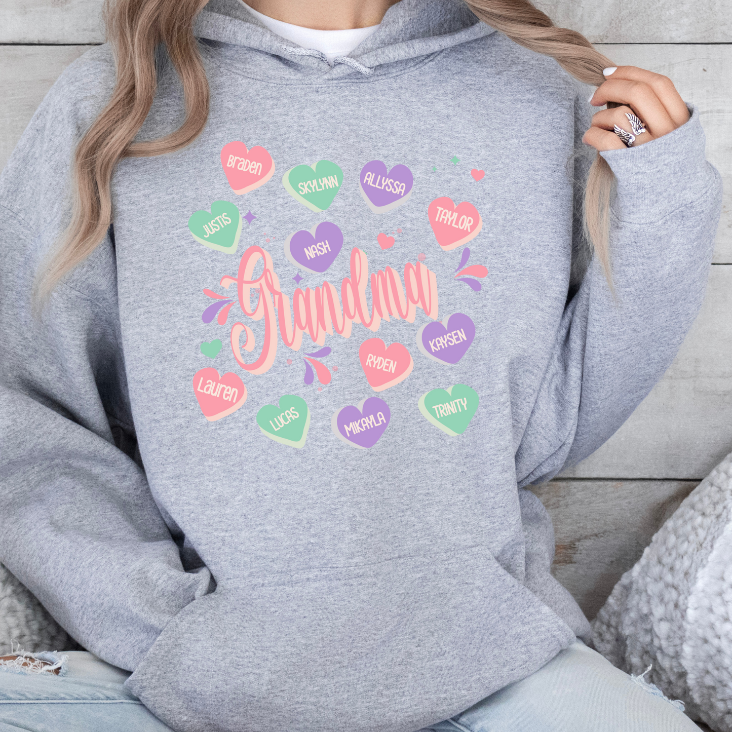 Make a Hoodie for Grandma (or Nana) with all the Grandkids' names.