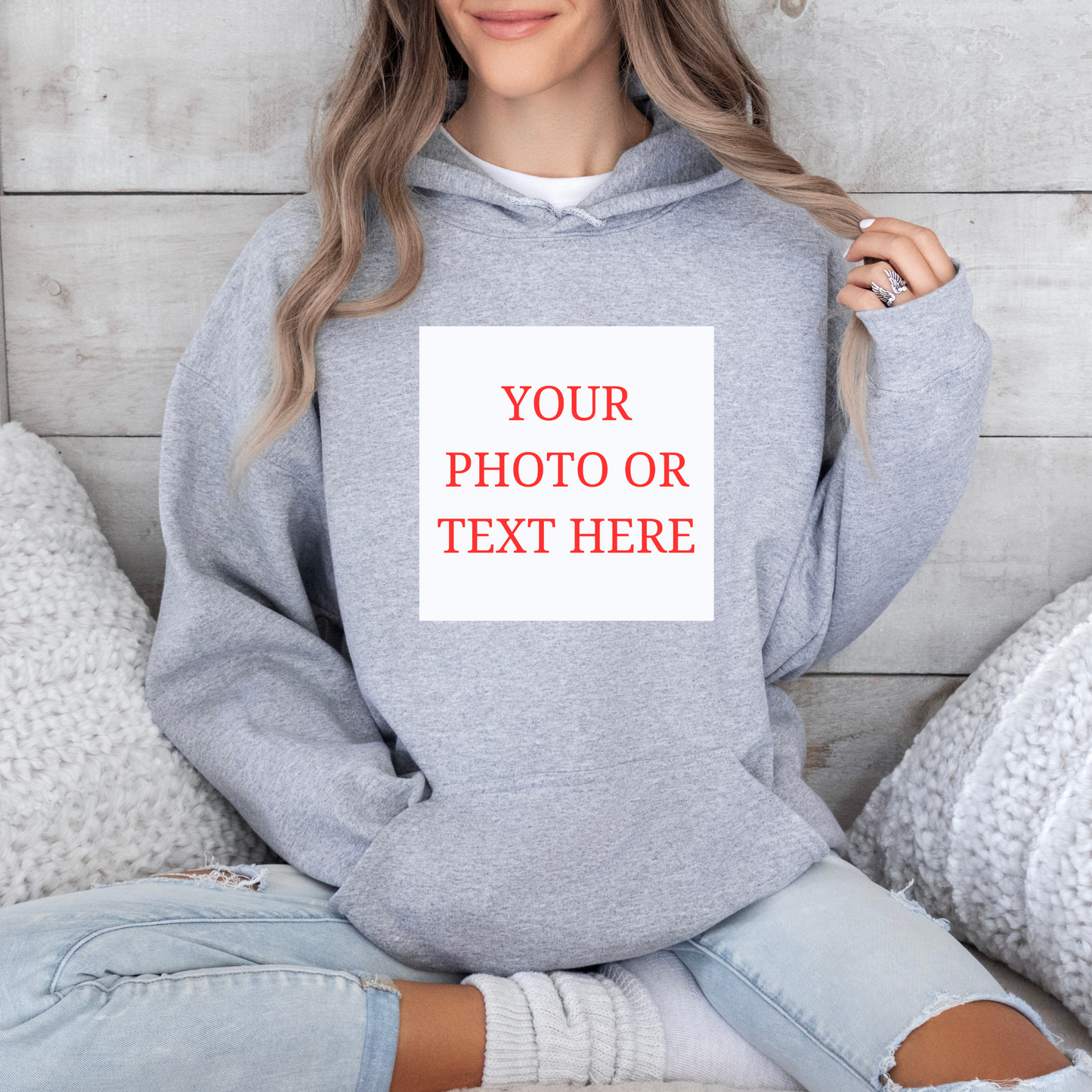 Personalized Hoodie, Just upload your Photo or text at checkout