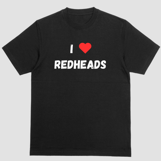 Short sleeve shirt, I LOVE REDHEADS