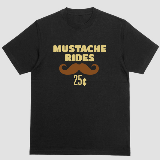 MUSTACHE RIDES, Short sleeved shirt