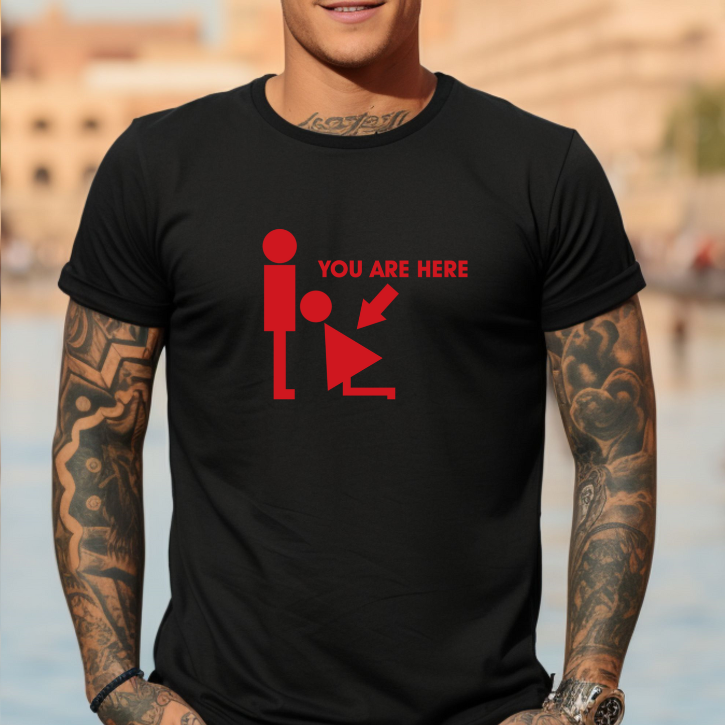 Short sleeve shirt, YOU ARE HERE